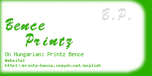 bence printz business card